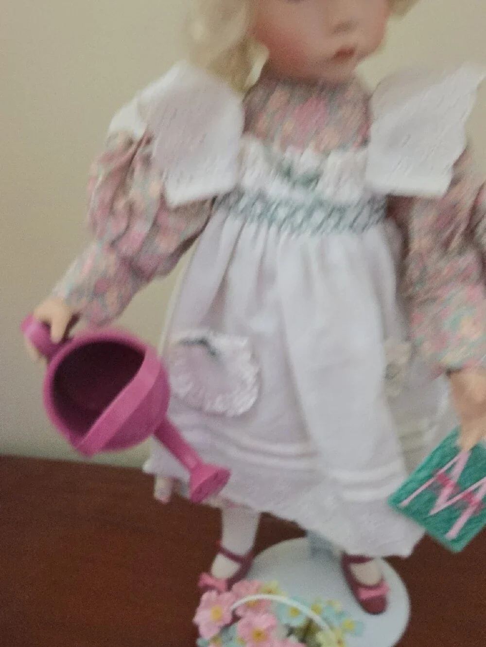 Mother Goose Blonde Curly Hair Doll in White Dress